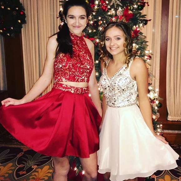 gorgeous two piece red party dress! - Picture 1 of 8